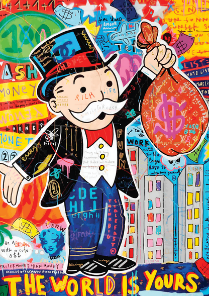 Mr. Monopoly The World is Yours metal poster artwork