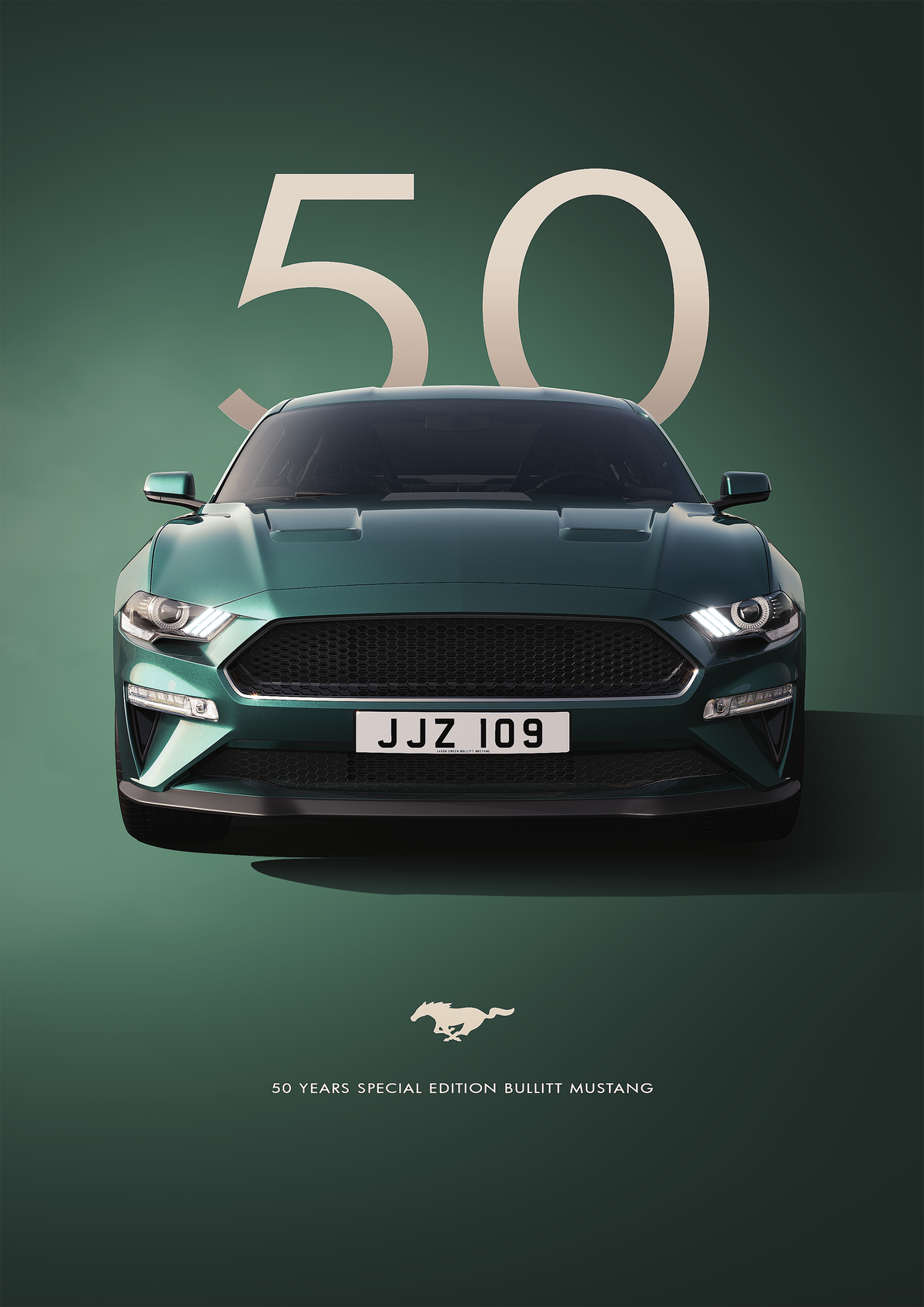 Ford Mustang 50 Year Special Edition metal poster artwork