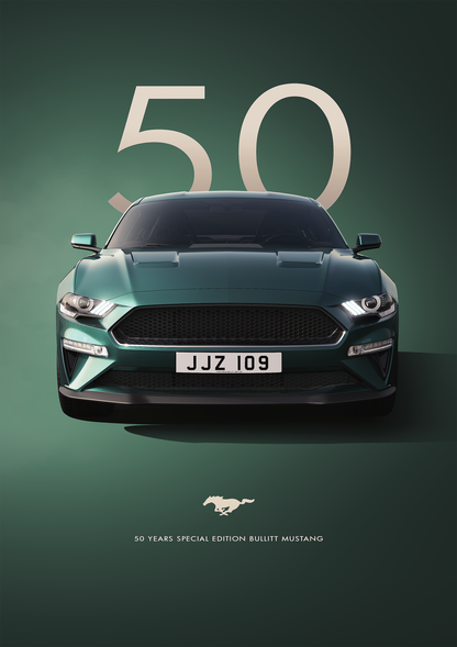 Ford Mustang 50 Year Special Edition metal poster artwork