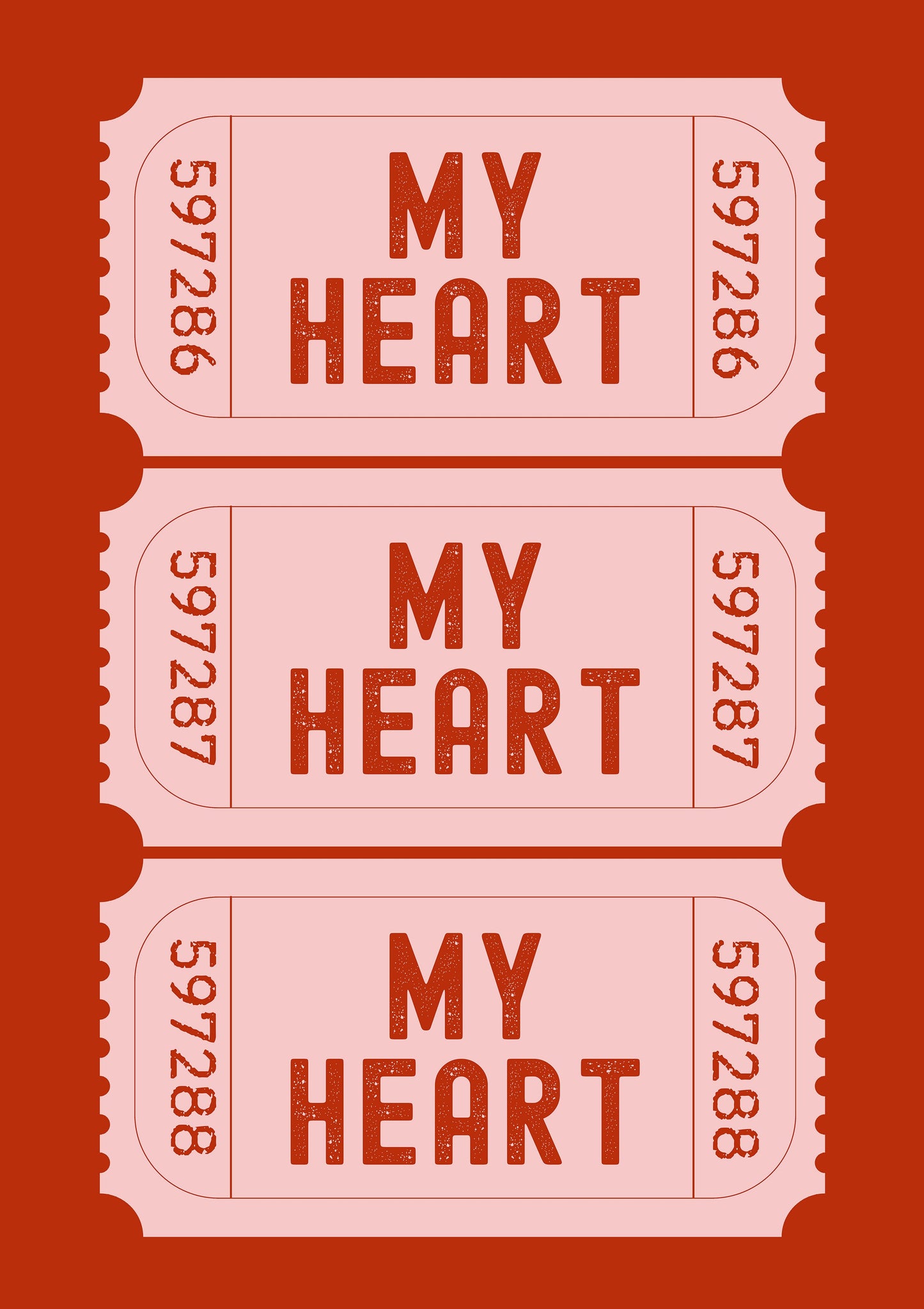 My Heart Ticket metal poster artwork