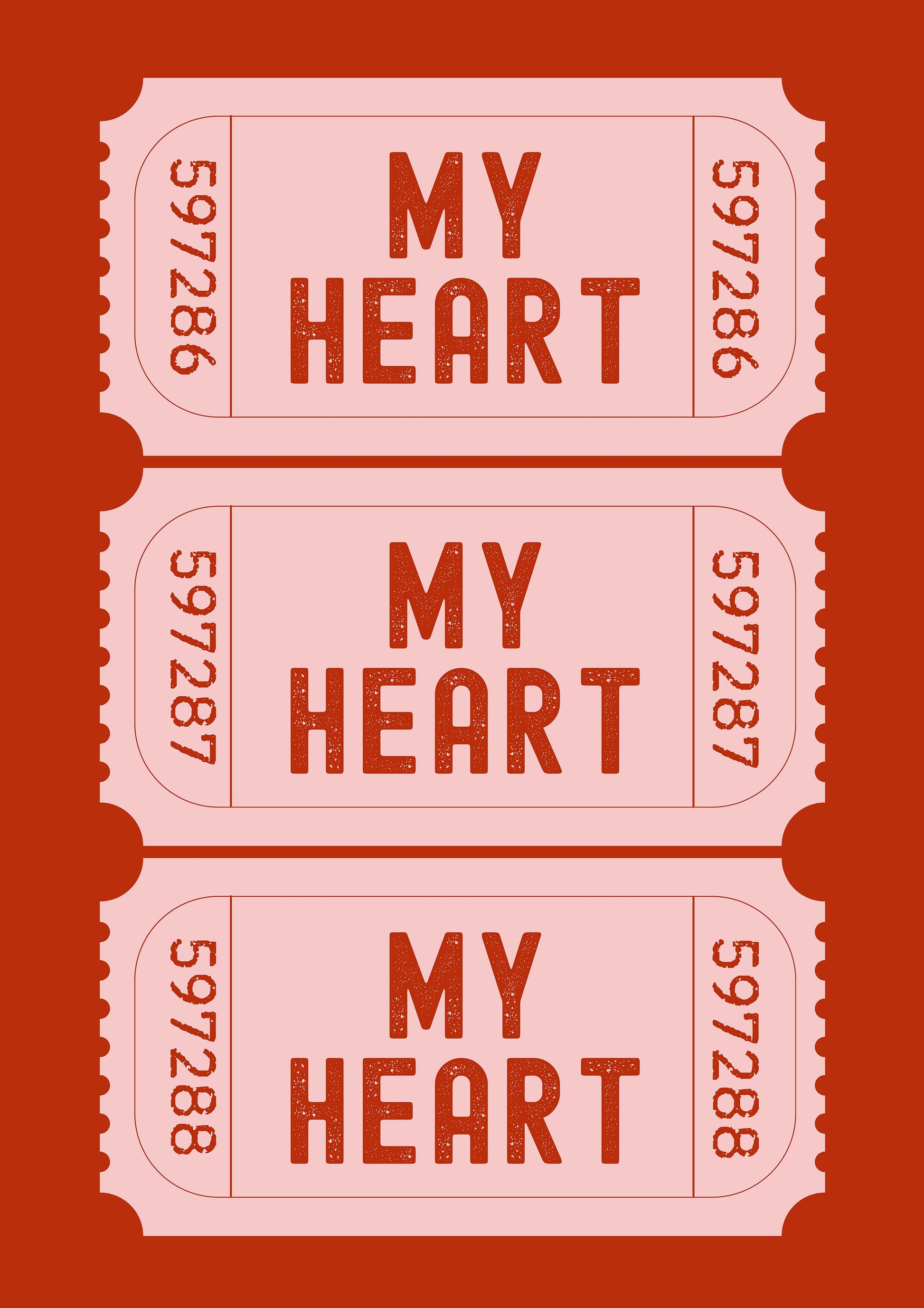 My Heart Ticket metal poster artwork