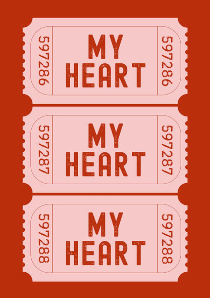 My Heart Ticket metal poster artwork
