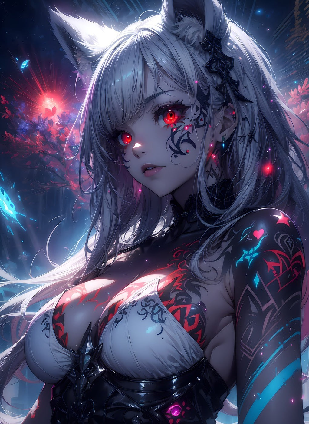 Mystic Fox Girl metal poster artwork