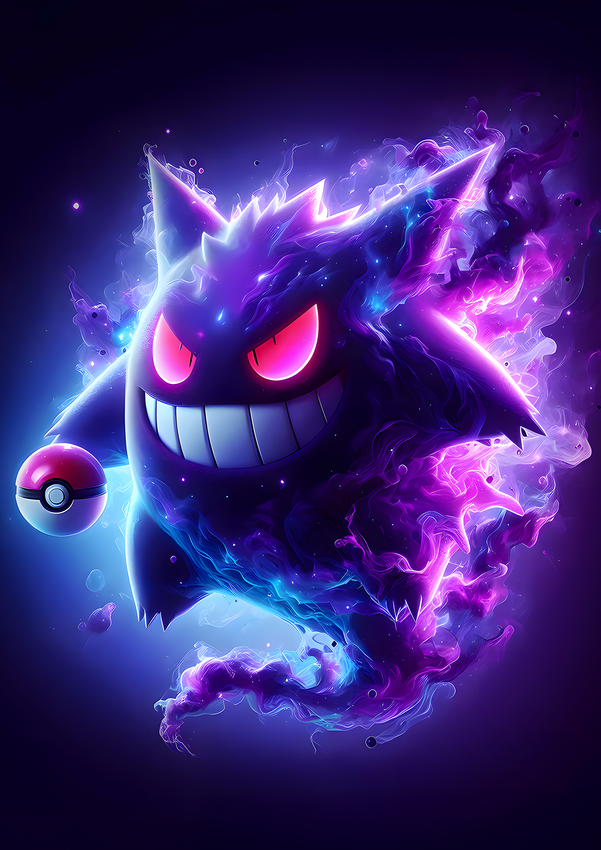 Nebula Gengar metal poster artwork
