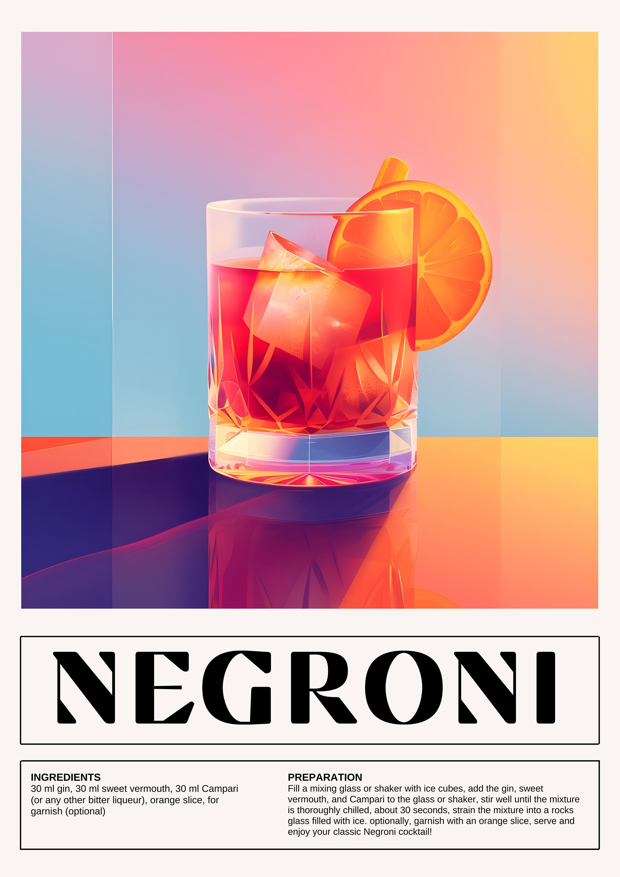 Negroni metal poster artwork