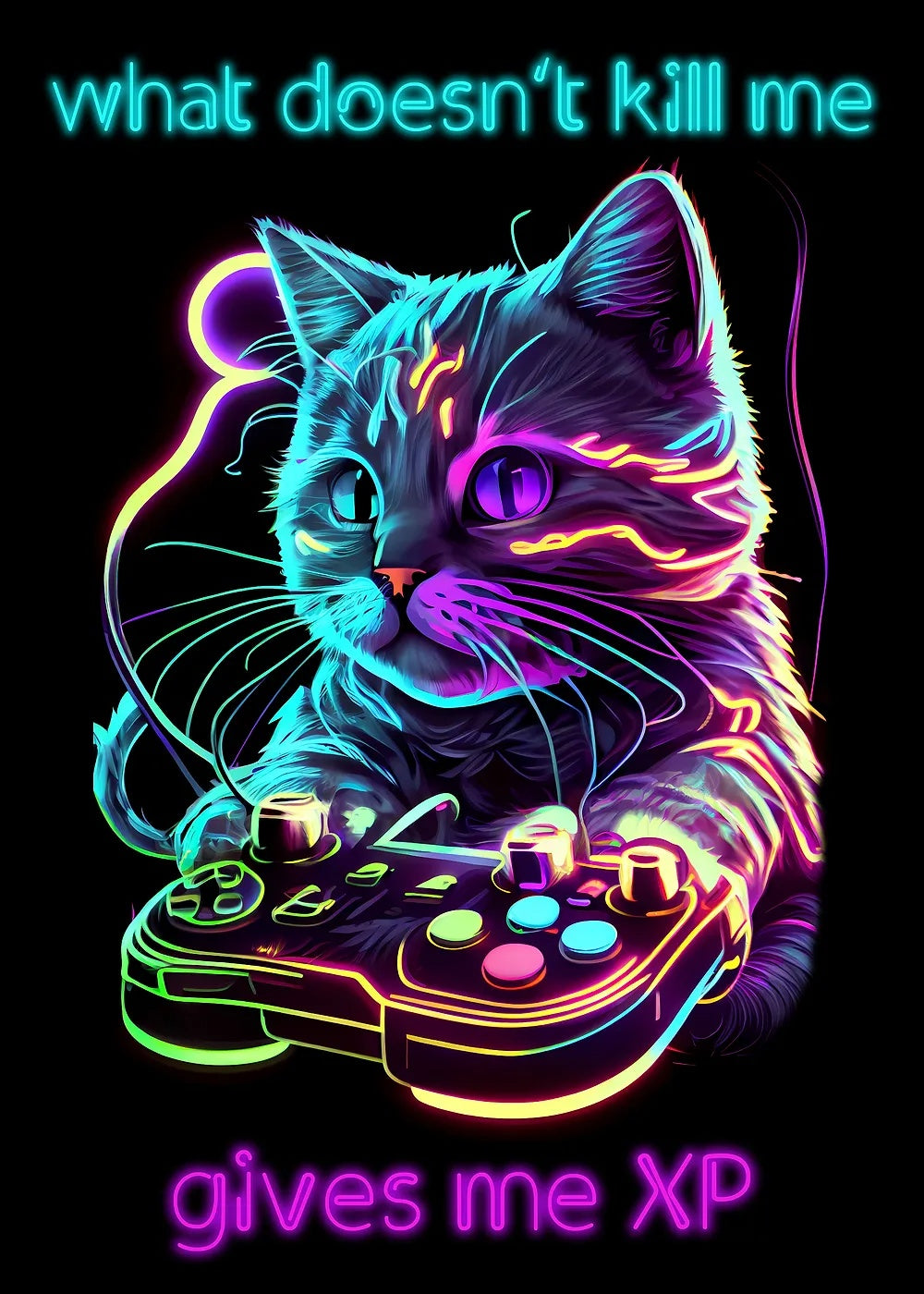 Neon Gaming metal poster artwork