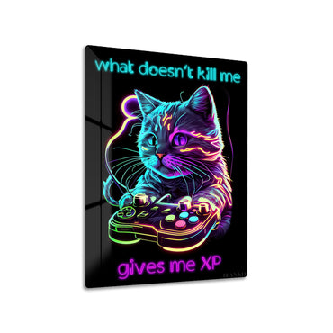 Neon Gaming metal poster on living room wall