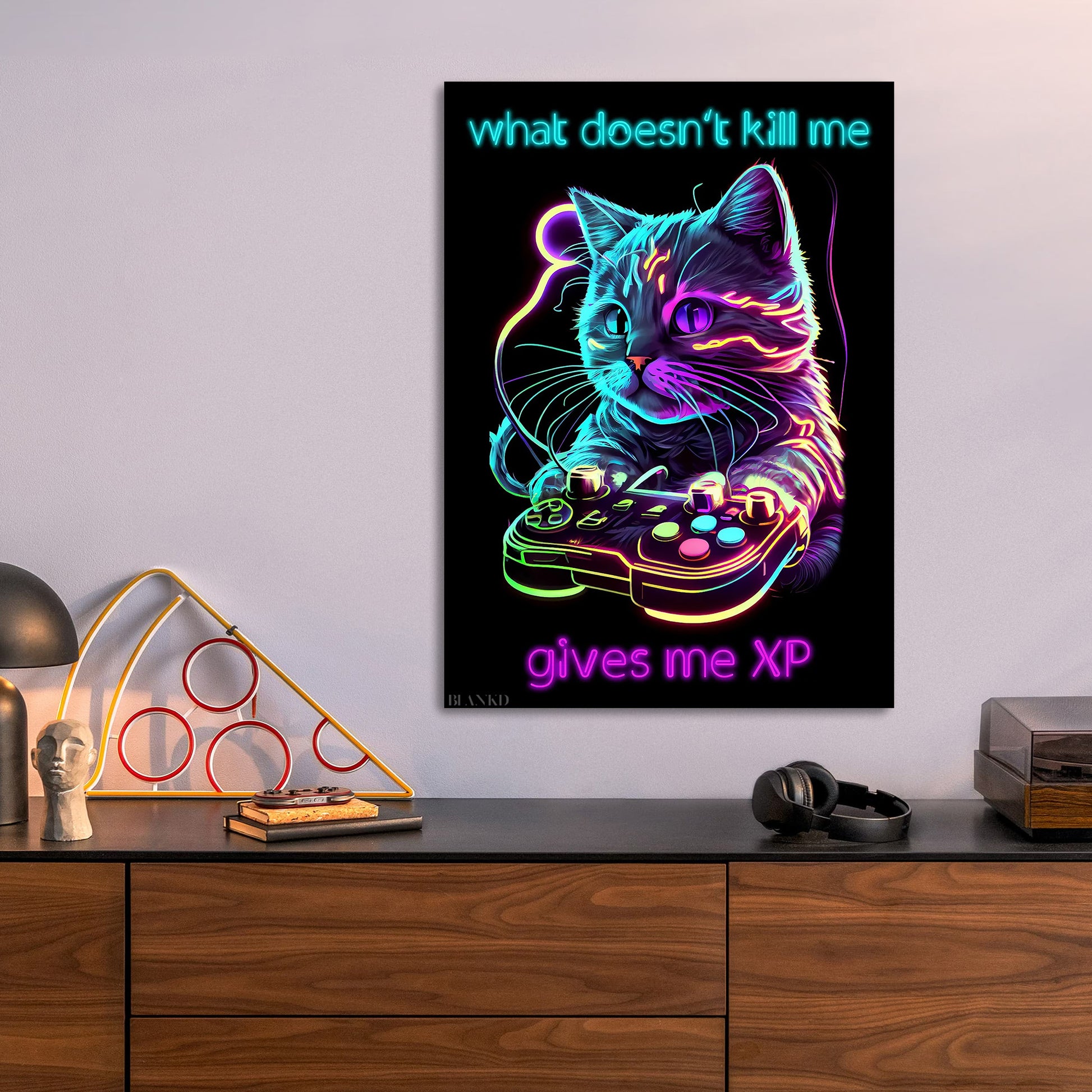 Neon Gaming metal poster size comparison