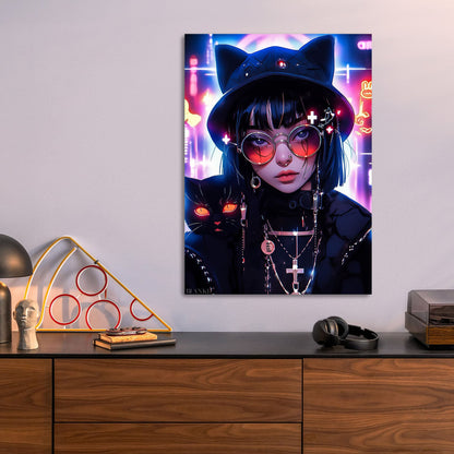 Neon Goth Girl Cyberpunk