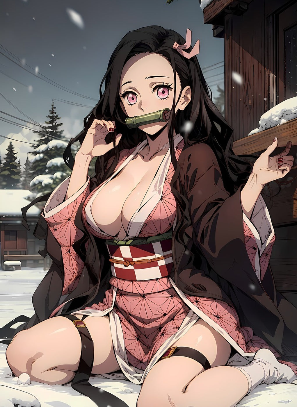 Nezuko Kamado Winter metal poster artwork