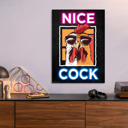 Proud Rooster metal poster size comparison