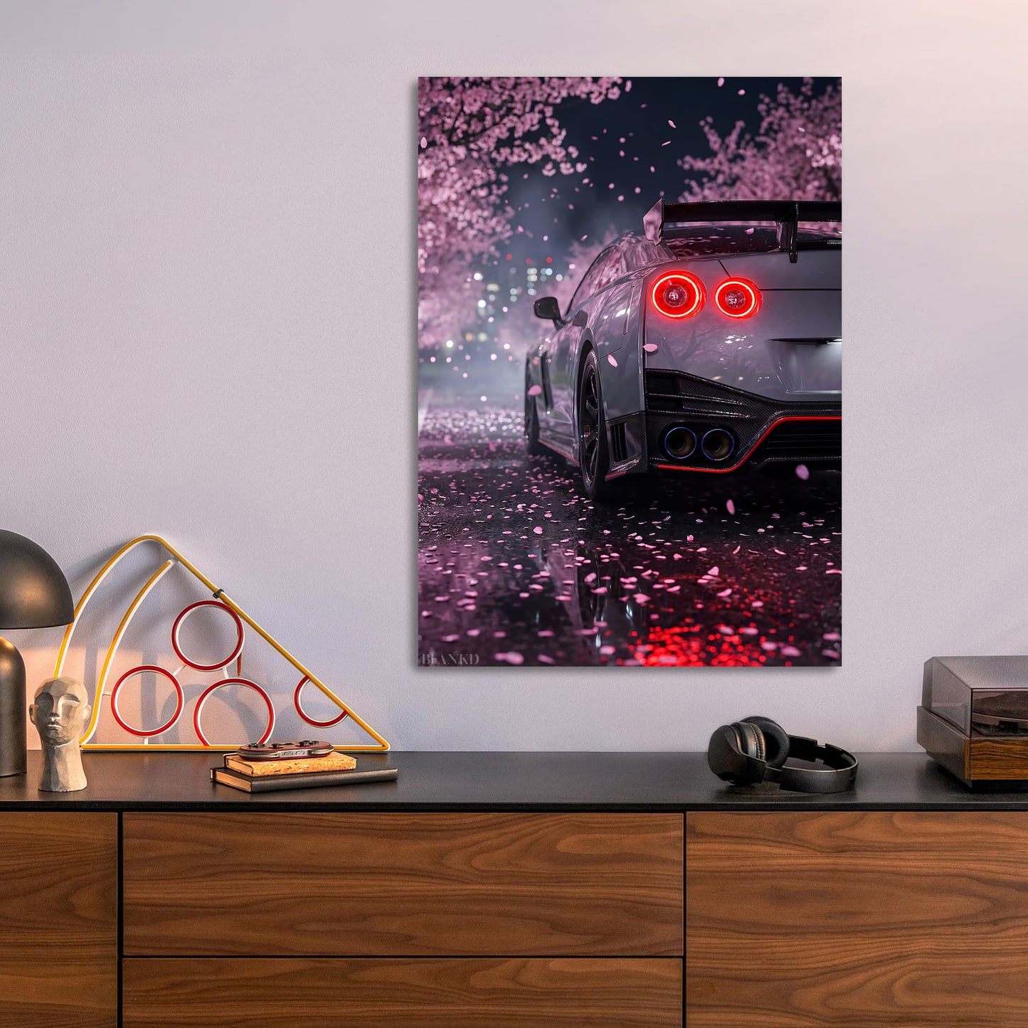 Nissan GT-R Nismo Blossoms metal poster size comparison
