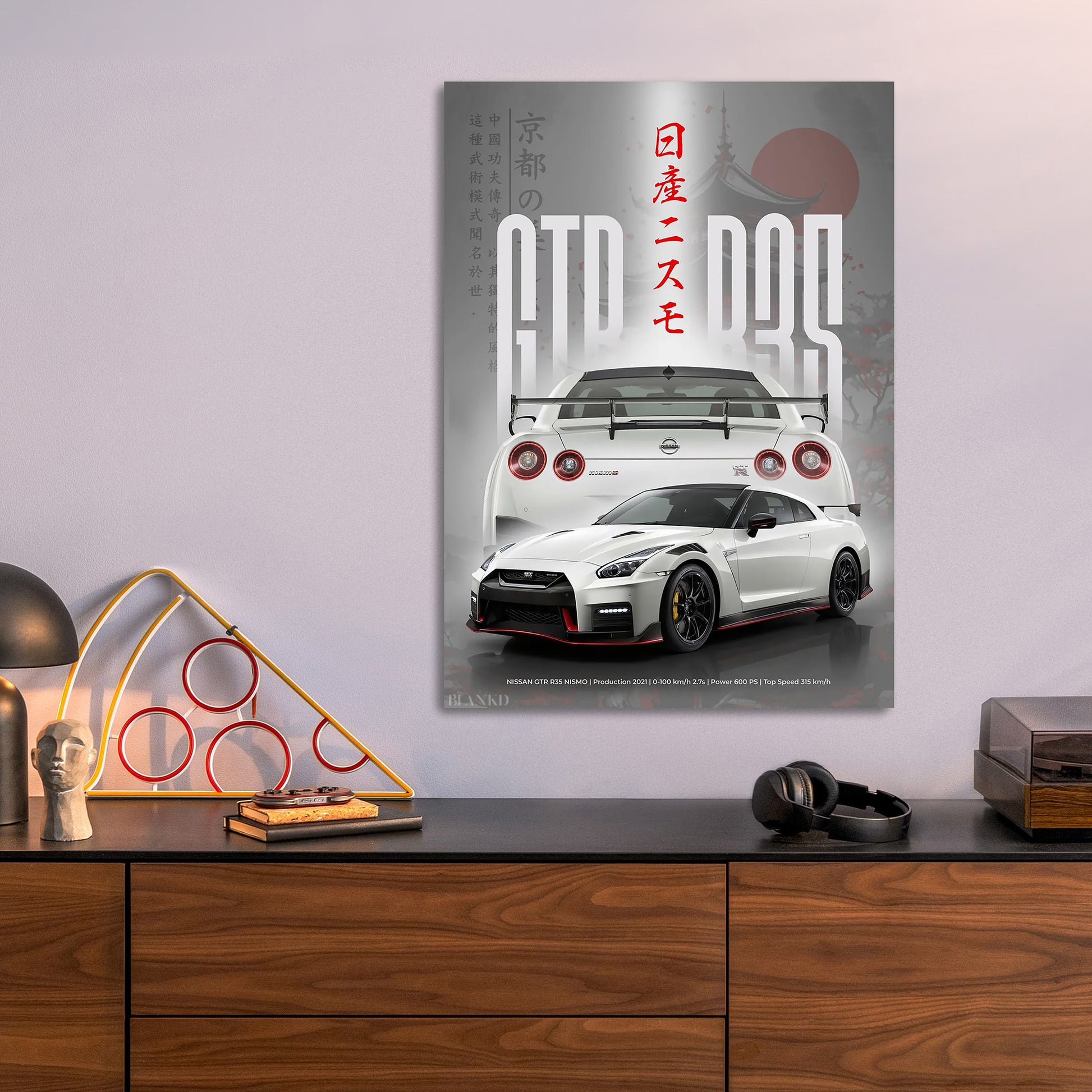 Nissan GT-R R35 Nismo metal poster size comparison