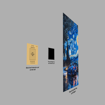Nissan R34 Starry Night poster close-up detail