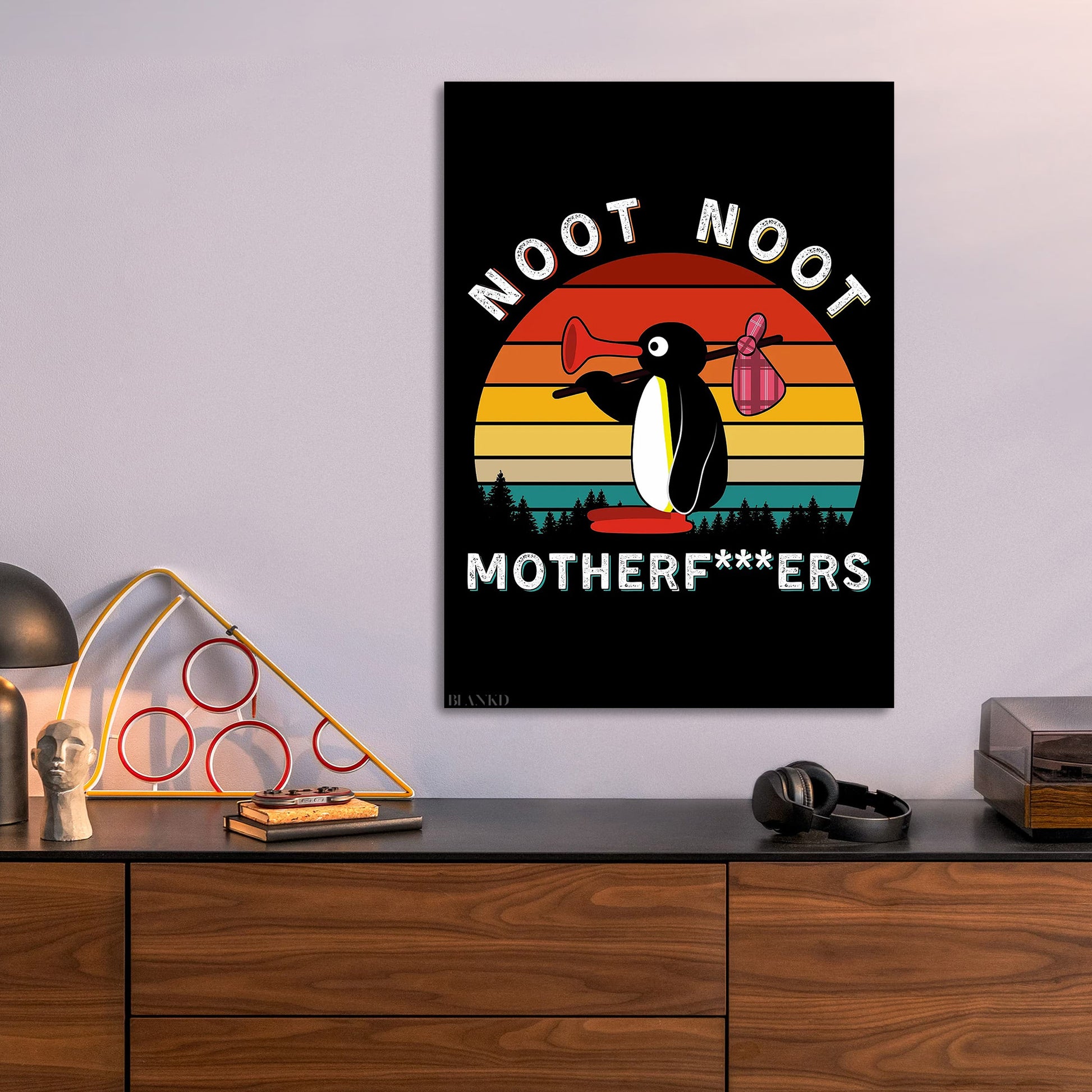Noot Noot metal poster size comparison