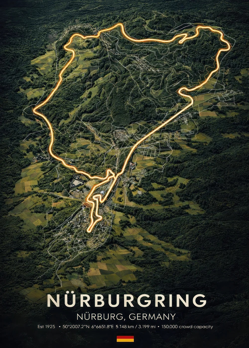 Nurburgring Circuit metal poster artwork
