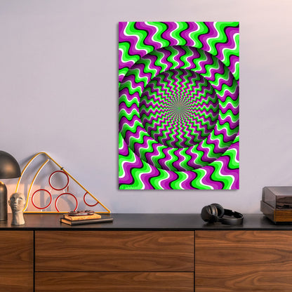 Optical Illusion Circles metal poster size comparison