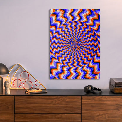 Optical Illusion Waves metal poster size comparison