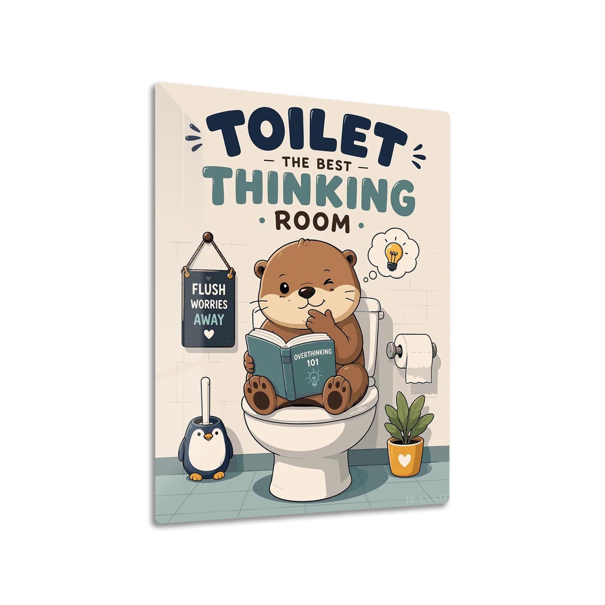 Otter Overthinking metal poster