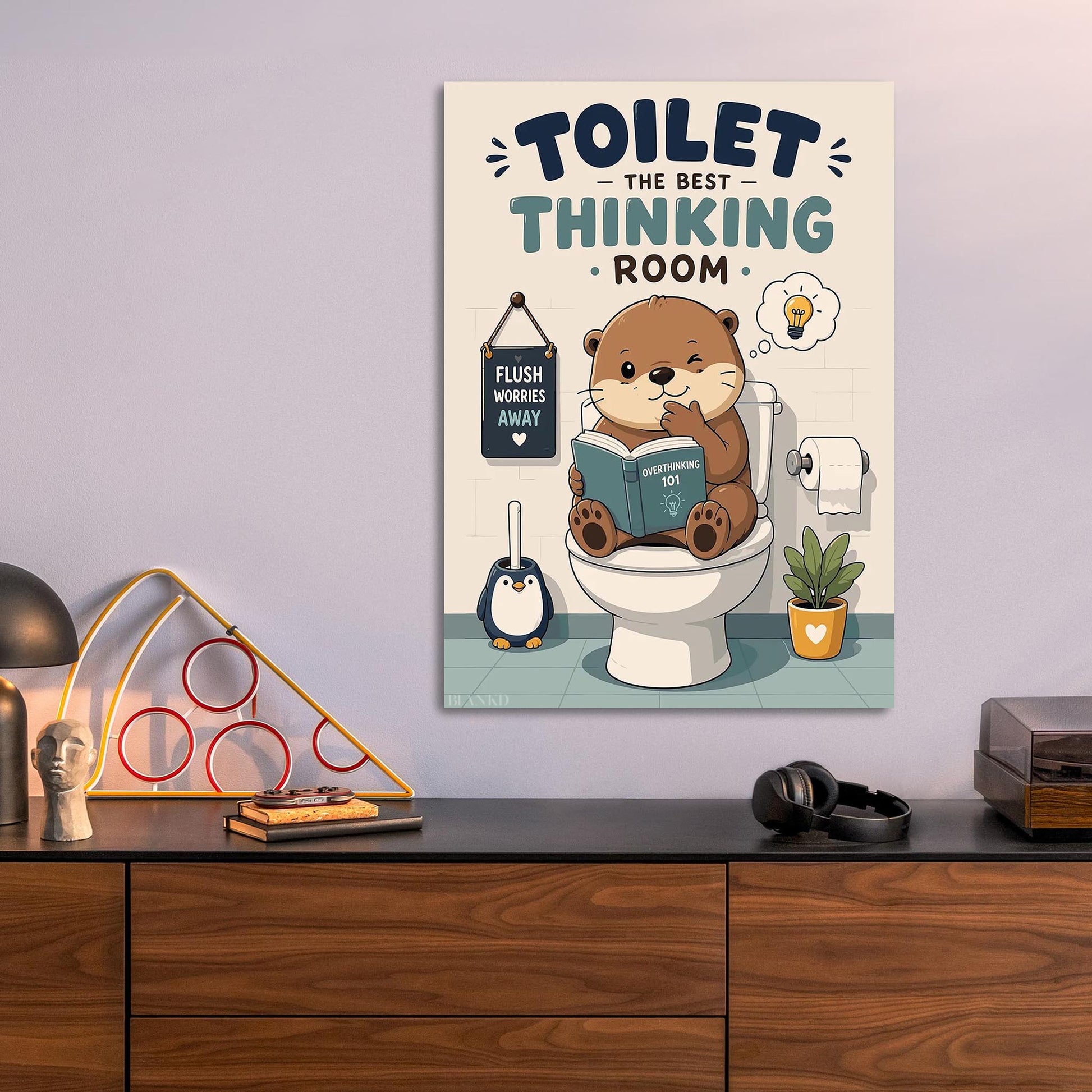 Otter Overthinking metal poster