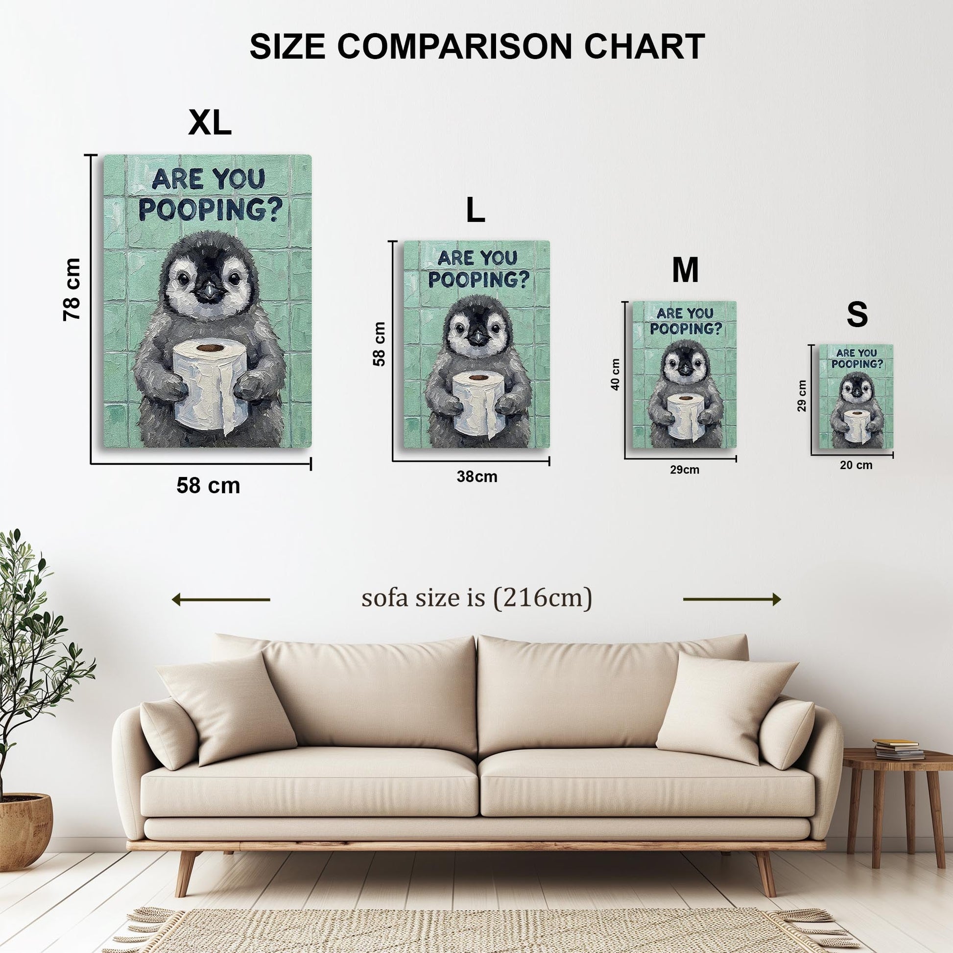 Penguin with Toilet Paper metal poster