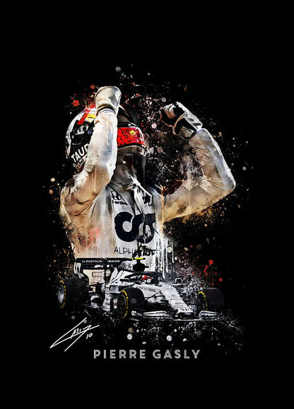 Pierre Gasly metal poster artwork