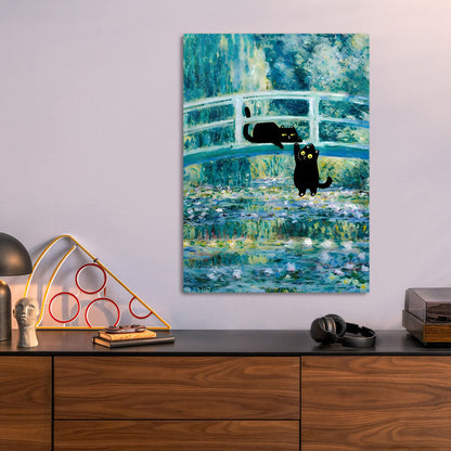 Waterlilies Cat metal poster size comparison