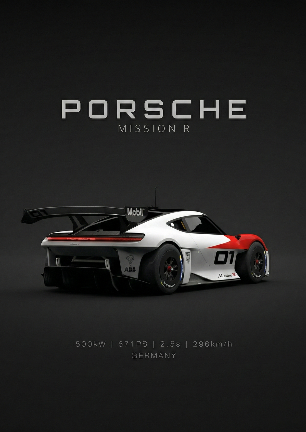 Porsche Mission R metal poster artwork