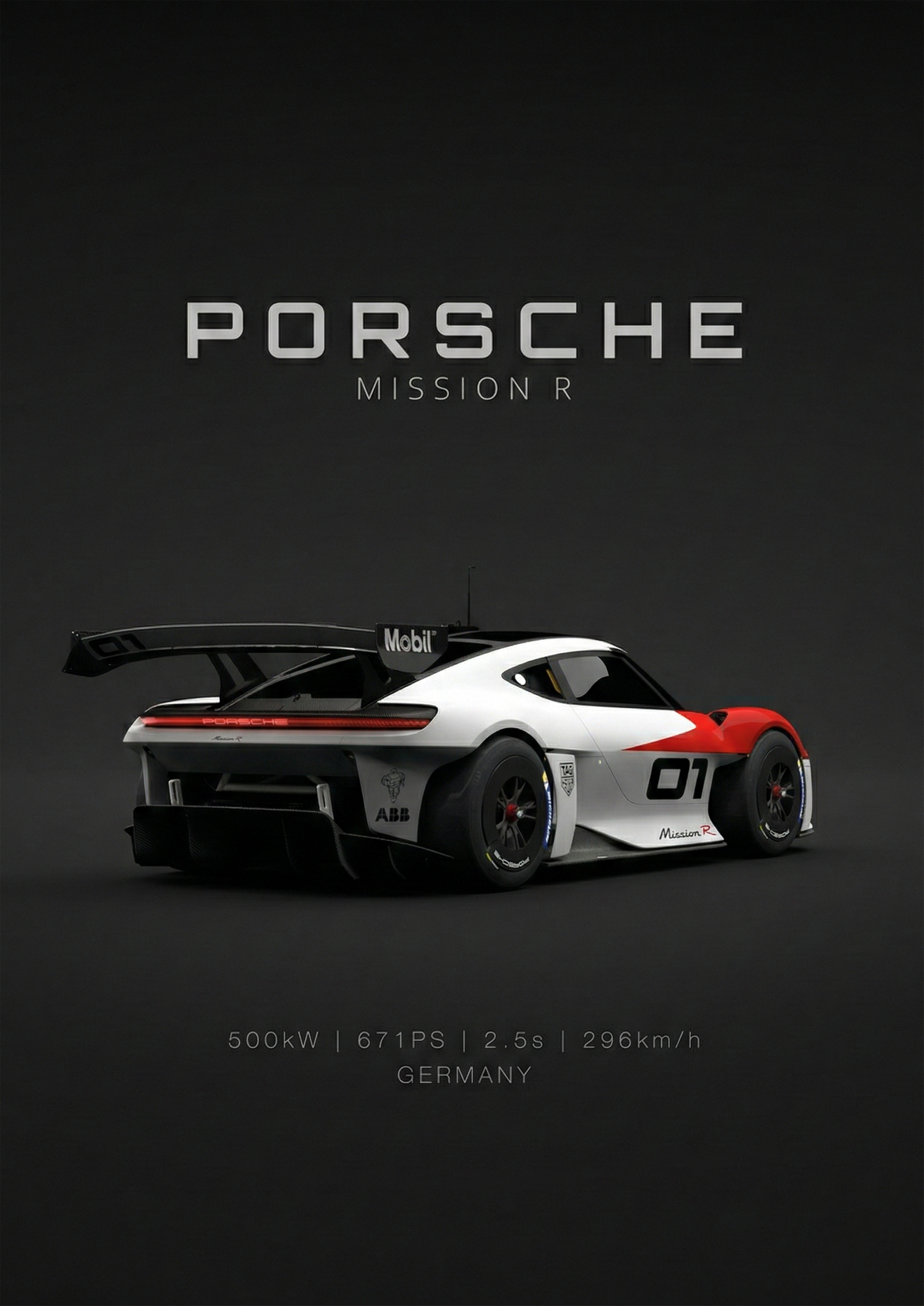 Porsche Mission R metal poster artwork