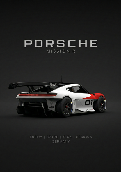 Porsche Mission R metal poster artwork