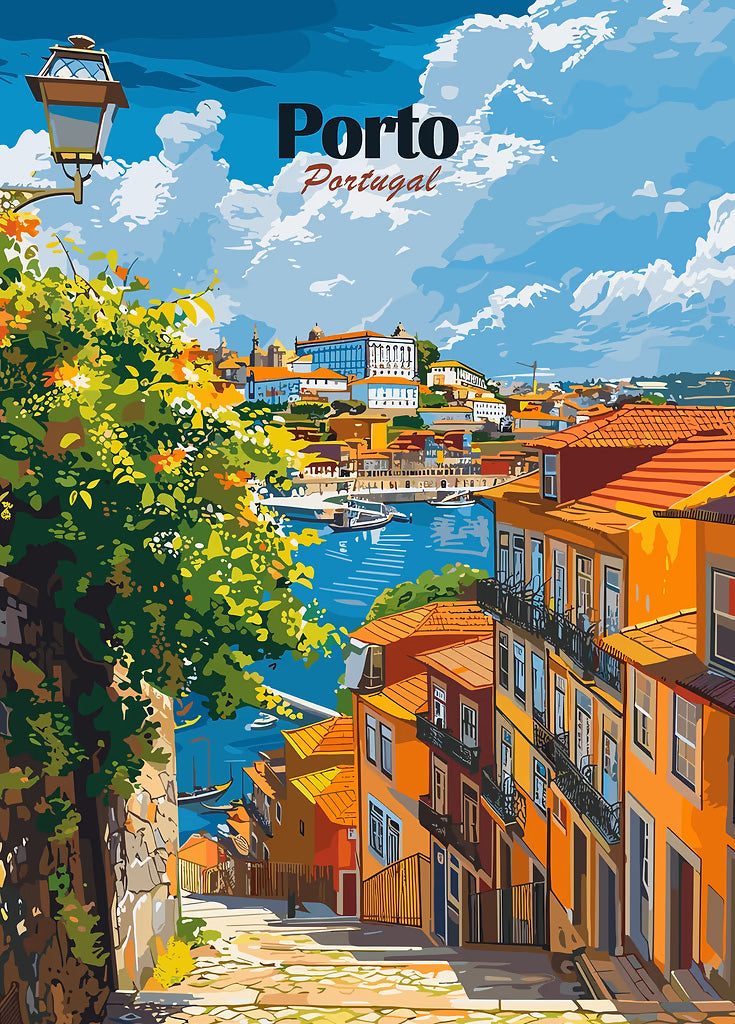 Porto Portugal Travel Poster metal poster artwork