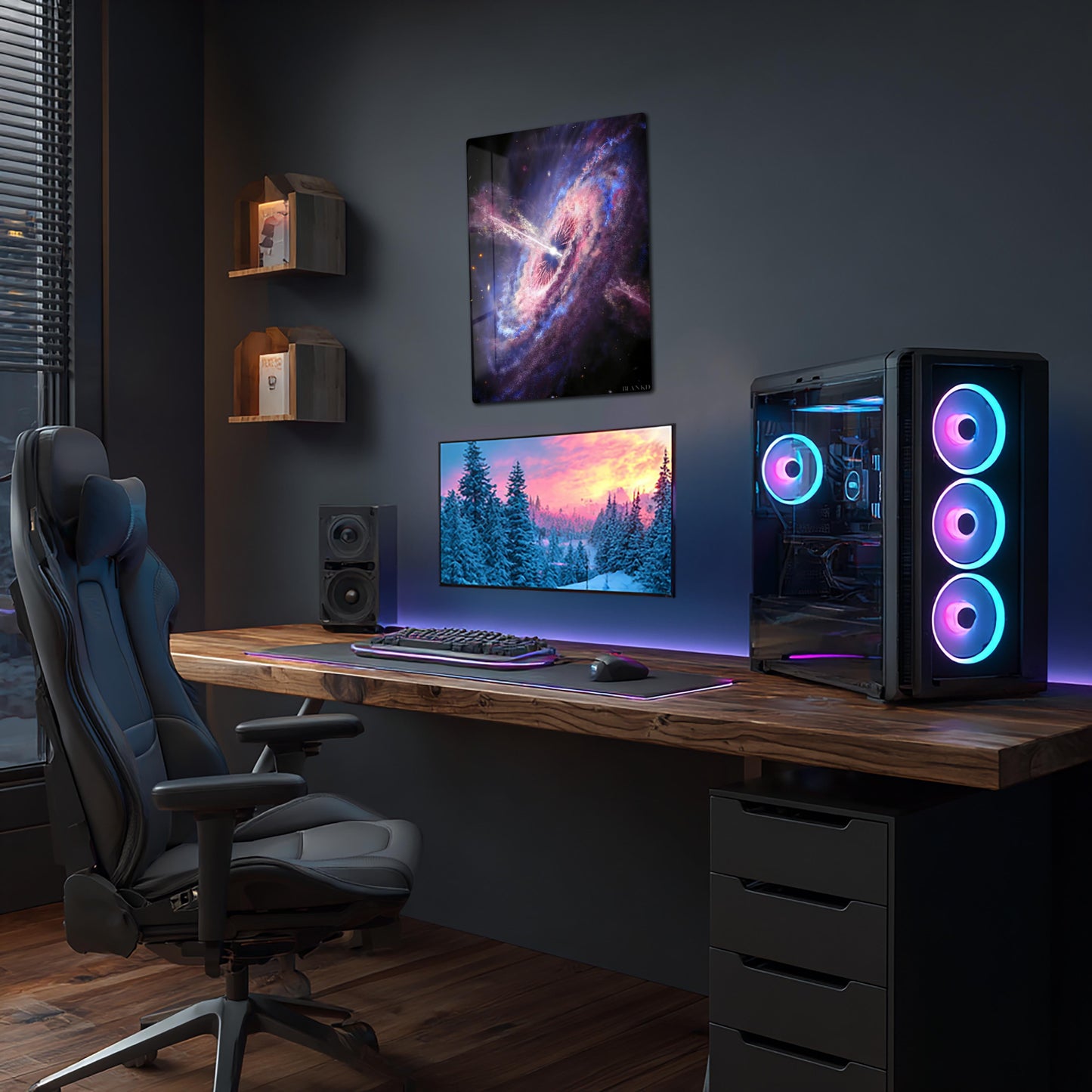 Quasar Galaxy metal poster