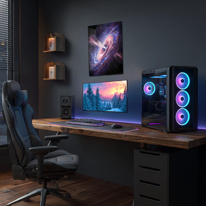 Quasar Galaxy metal poster