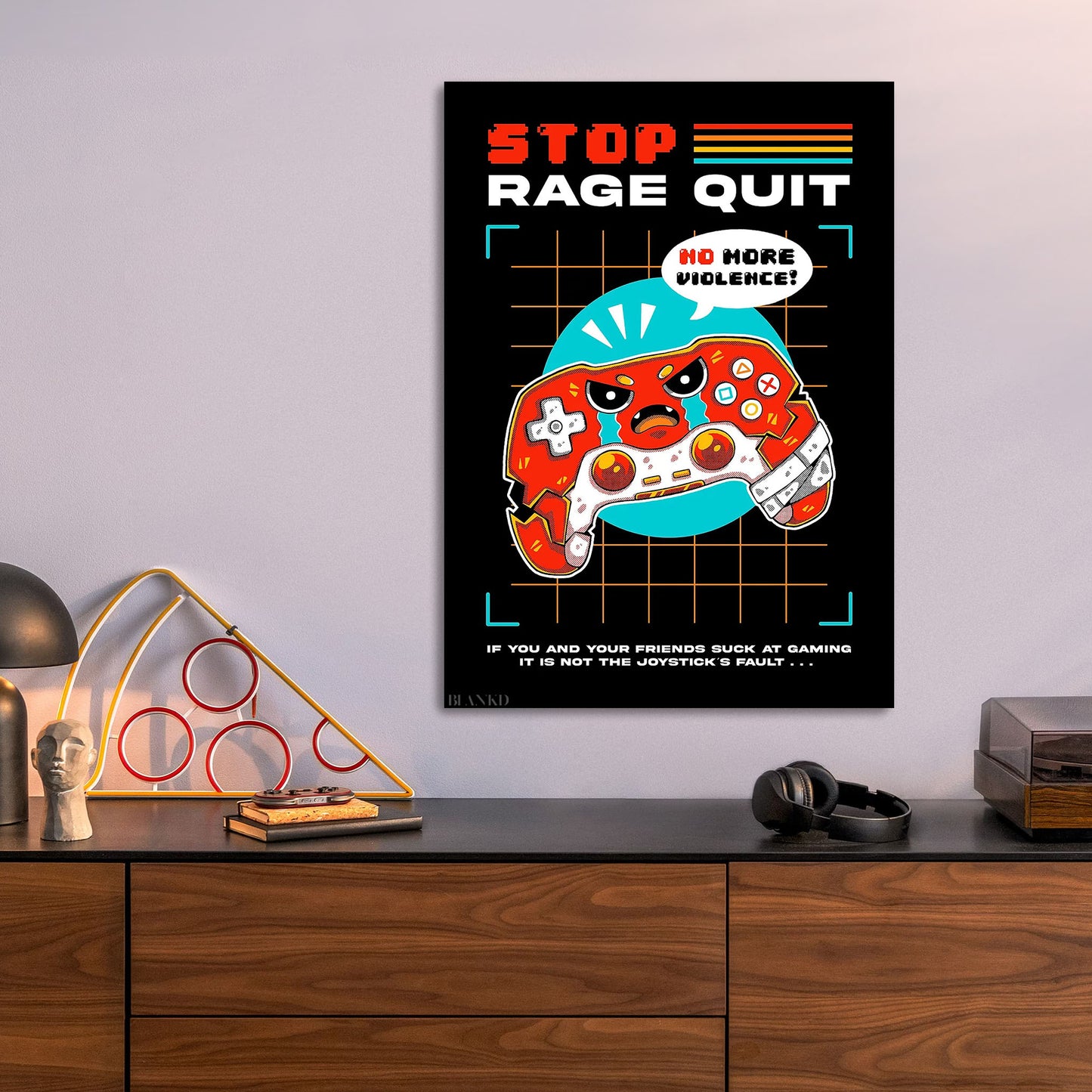 Rage Quit metal poster size comparison
