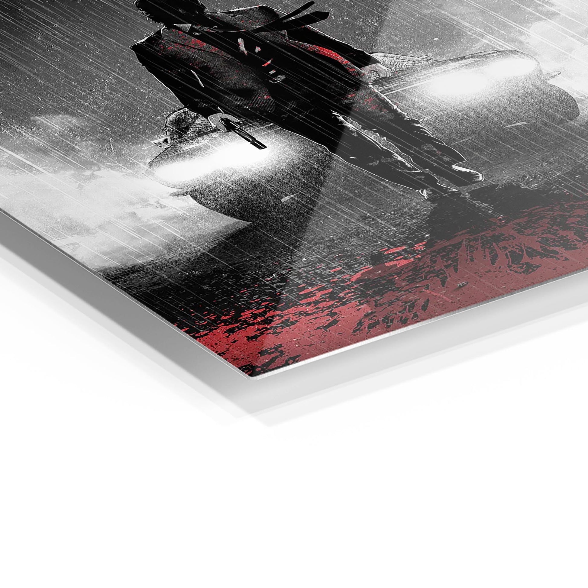 Rain Soaked Assassin metal poster