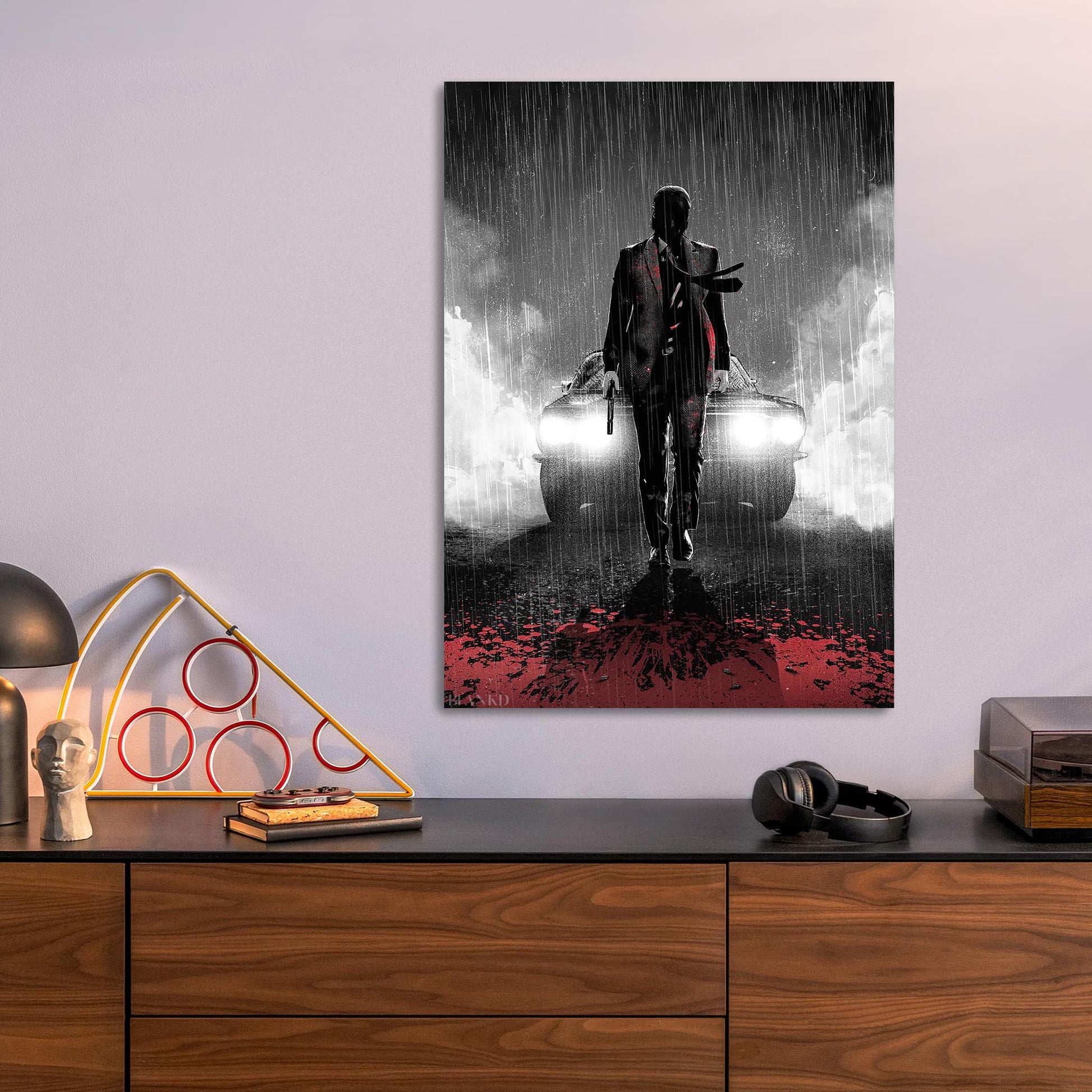 Rain Soaked Assassin metal poster
