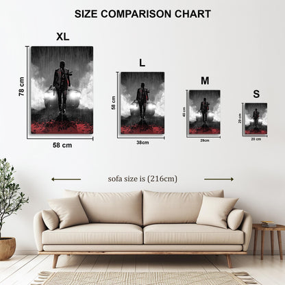 Rain Soaked Assassin metal poster