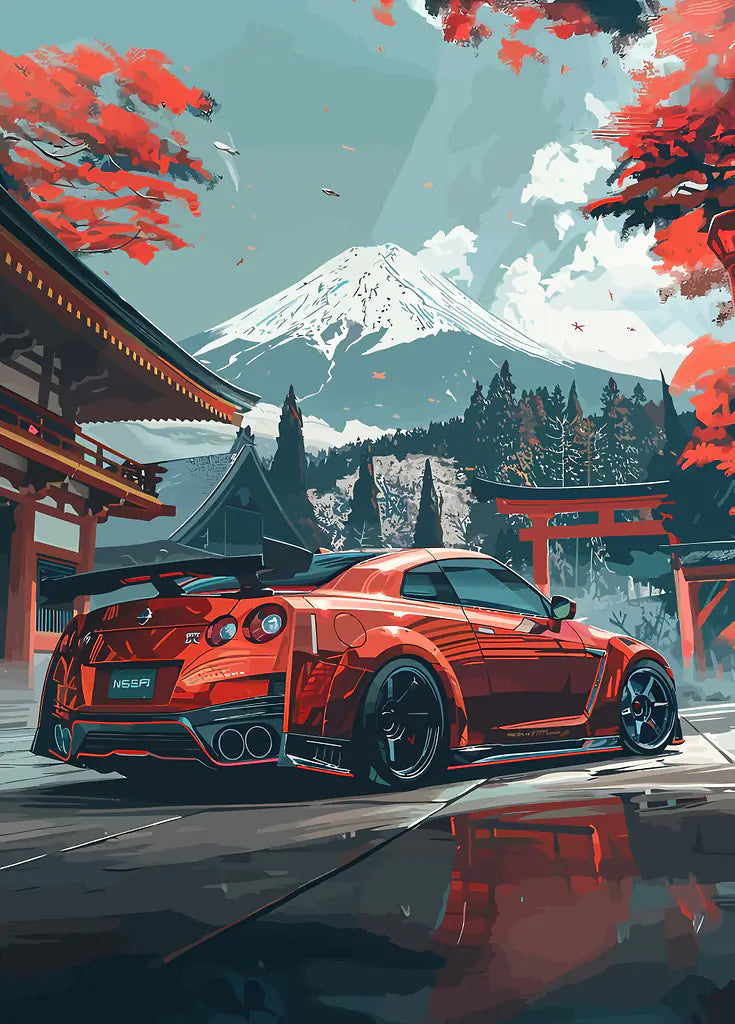 Red GTR metal poster artwork