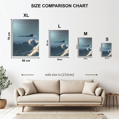 SR-71 Blackbird metal wall art in styled room setting