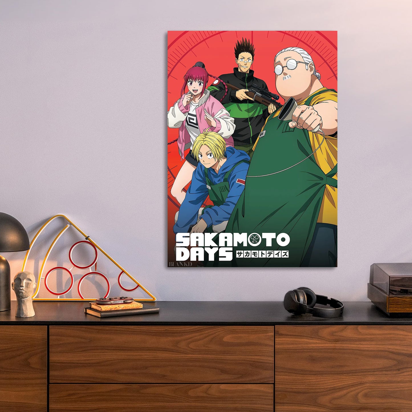 Sakamoto Days metal poster size comparison