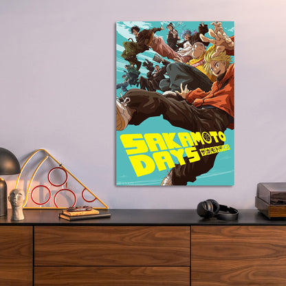 Sakamoto Days Cast metal poster size comparison