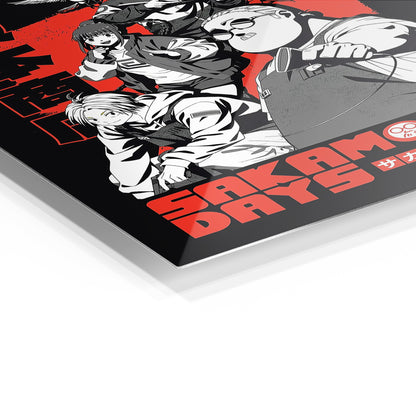 Sakamoto Days Hitmen metal wall art in a modern interior