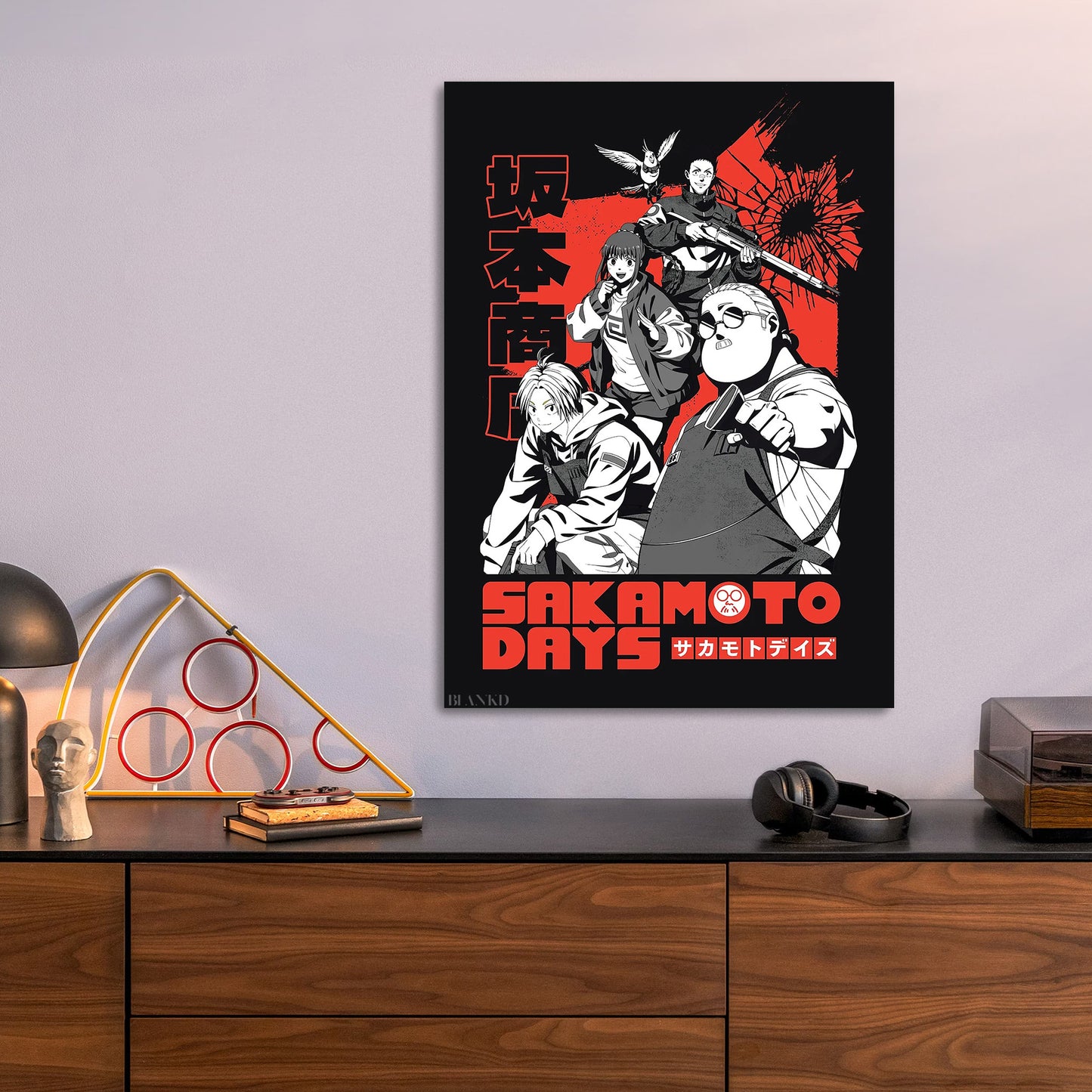 Sakamoto Days Hitmen metal poster size comparison