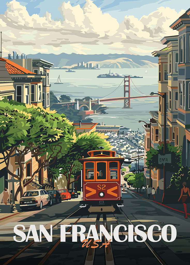 San Francisco Travel Poster metal poster artwork