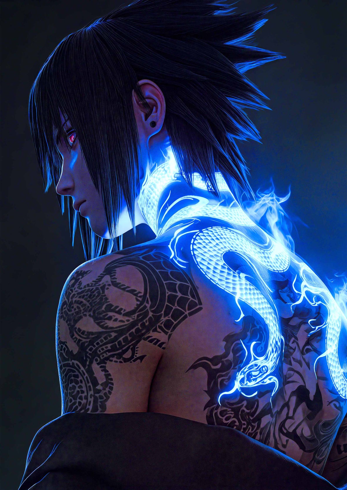 Sasuke Neon metal poster artwork
