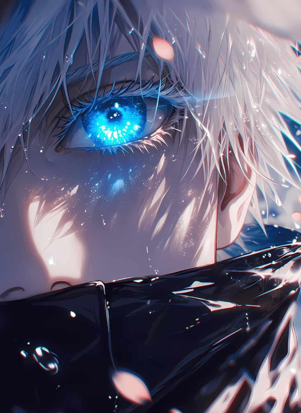 Satoru Gojo Glowing Eye metal poster artwork