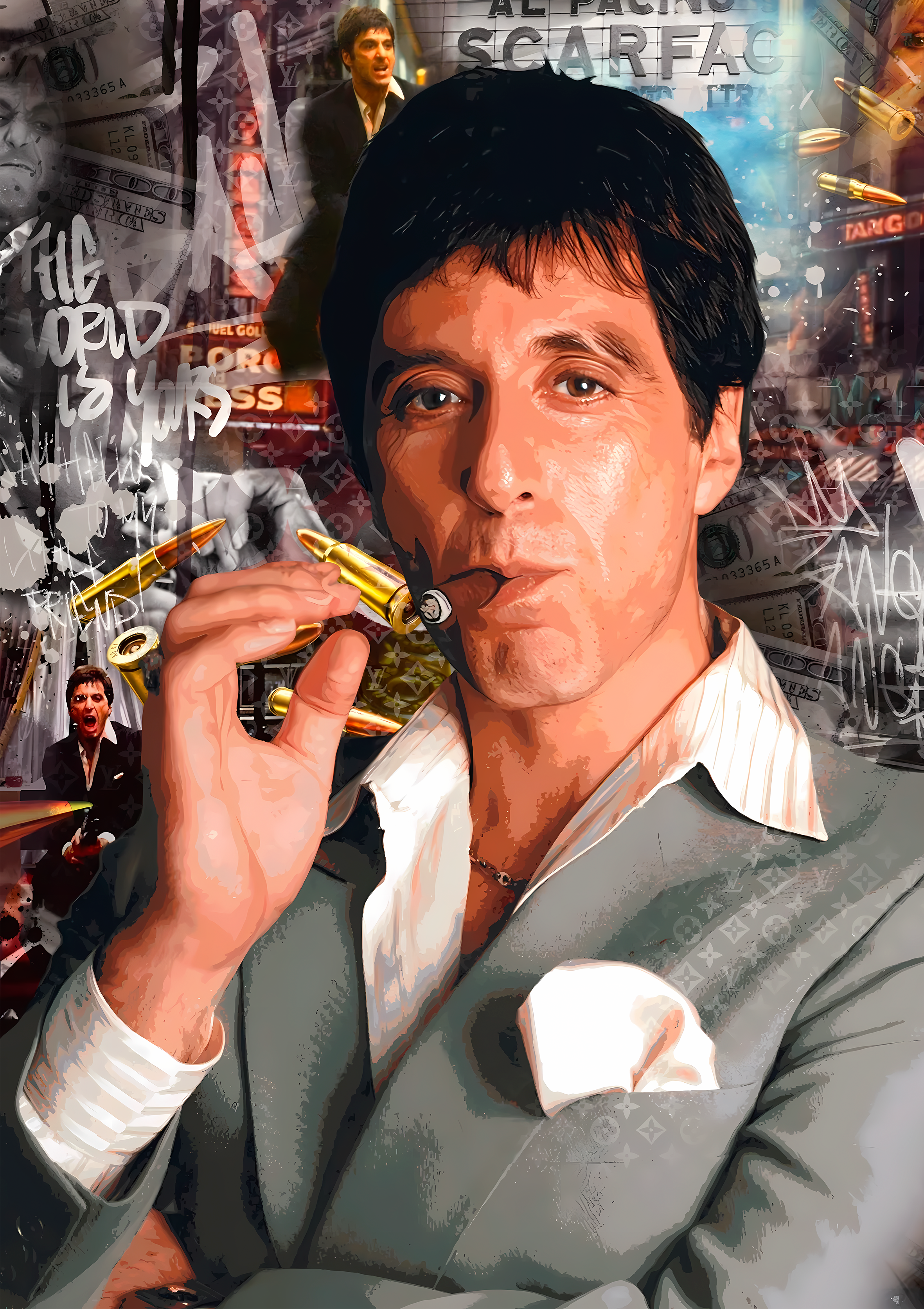 Scarface - Tony Montana metal poster artwork