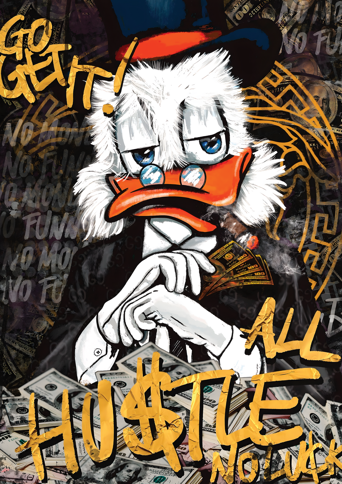 Scrooge McDuck All Hustle metal poster artwork