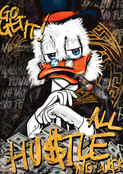 Scrooge McDuck All Hustle metal poster artwork
