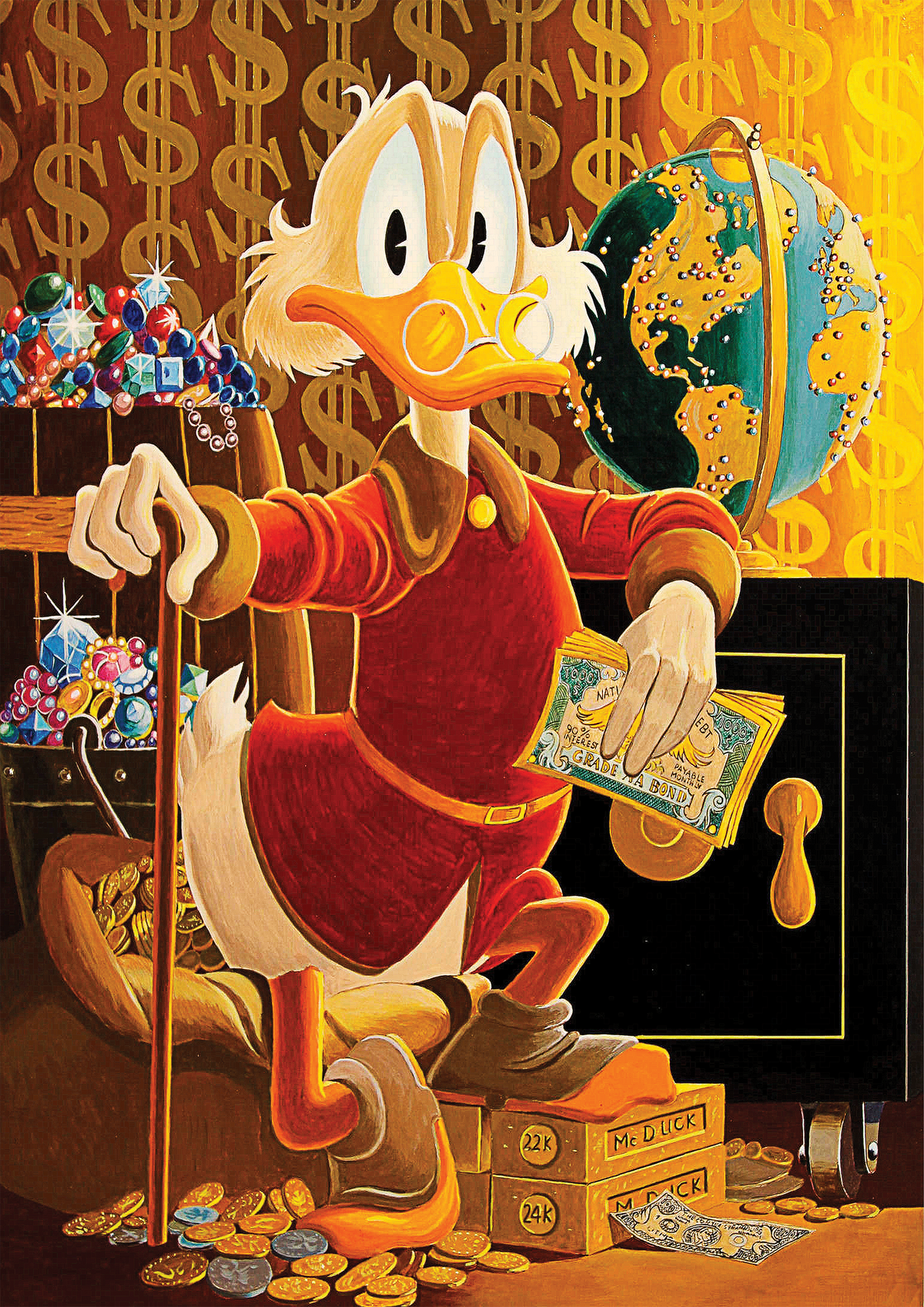 Scrooge McDuck Money Safe metal poster artwork